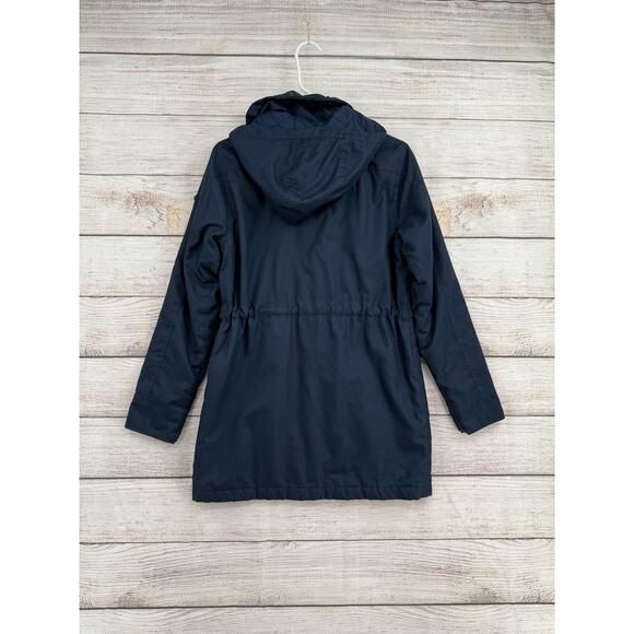 Burton Durable Goods Quilt Lined Tie Waist Jacket Womens XS Navy Blue Hooded - Picture 2 of 14